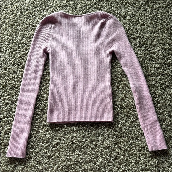 Pink Ribbed Long Sleeve Top - Picture 3 of 3
